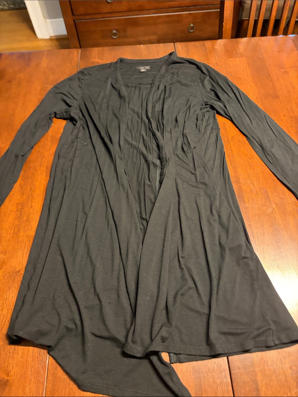 J. Jill Black Longline Open-Front Tunic Cardigan